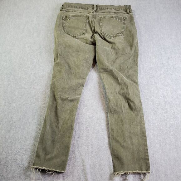 Express Pants Womens 8R Green Distressed Ankle Mid Rise Leggings - Picture 8 of 9